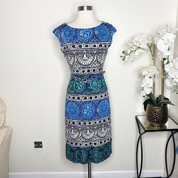 Tory Burch Dresses & Skirts - Tory burch belted aztec print silk dress S